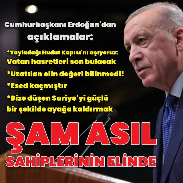 Cumhurbaşkanı Erdoğan'dan açıklamalar