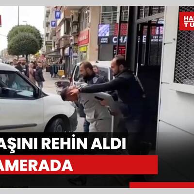 Kız arkadaşını rehin aldı, o anlar kamerada