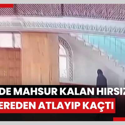 Camide mahsur kalan hırsızlık şüphelisi pencereden atlayıp kaçtı