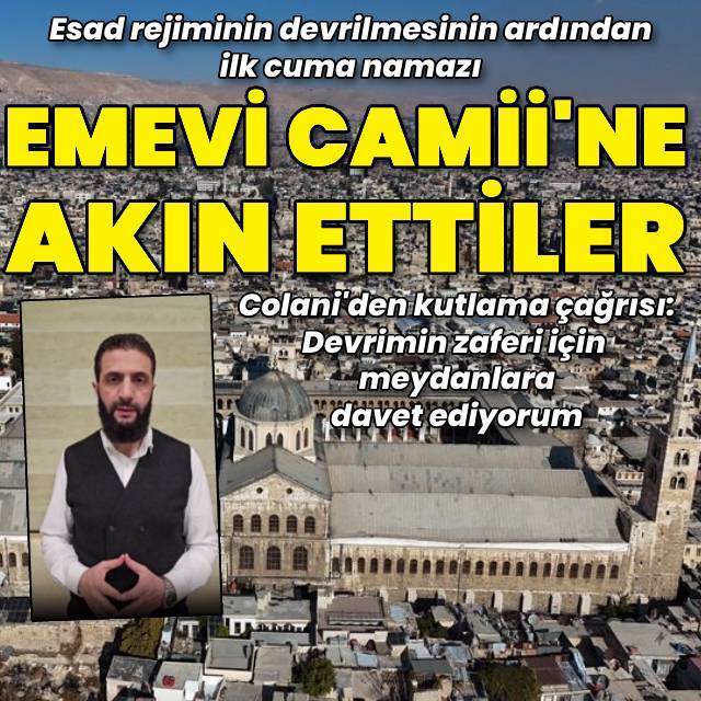 Esad rejiminin devrilmesinin ardından Emevi Camii'nde ilk cuma namazı