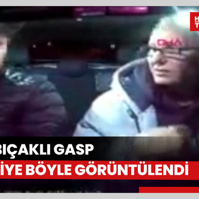 Taksiciye bıçaklı 'gasp' girişimi kamerada