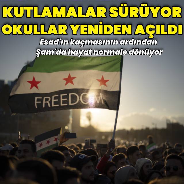 Suriye'de kutlamalar sürerken Şam'da okullar yeniden açıldı