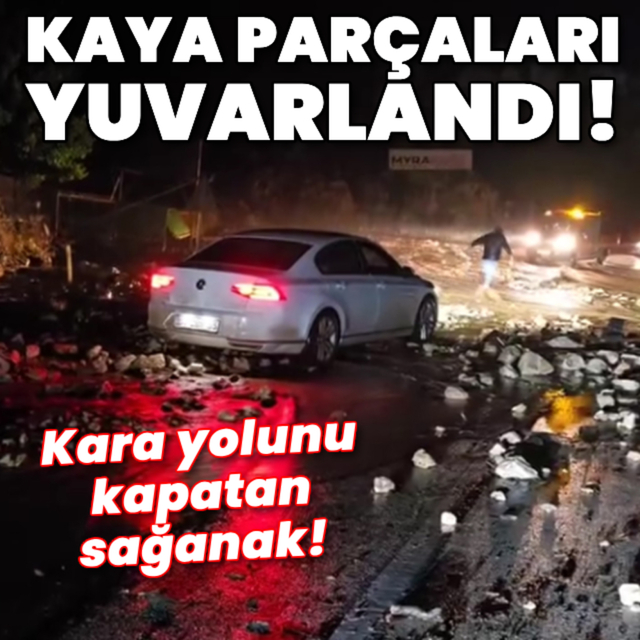 Kara yolunu kapatan sağanak!