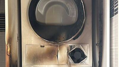 Çamaşır kurutma makinesi patladı