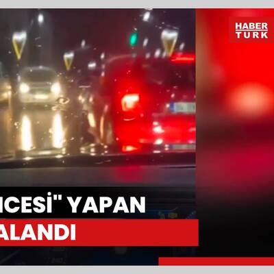 Asker eğlencesi yapan sürücü yakalandı