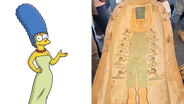 Antik Mısır mezarındaki tasvir 'Marge Simpson'a benzetildi
