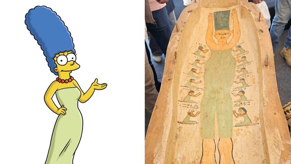 Antik Mısır mezarındaki tasvir 'Marge Simpson'a benzetildi