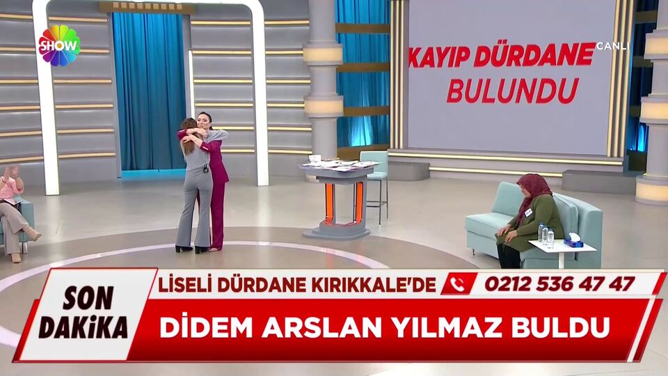Kayıp Dürdane canlı yayında bulundu
