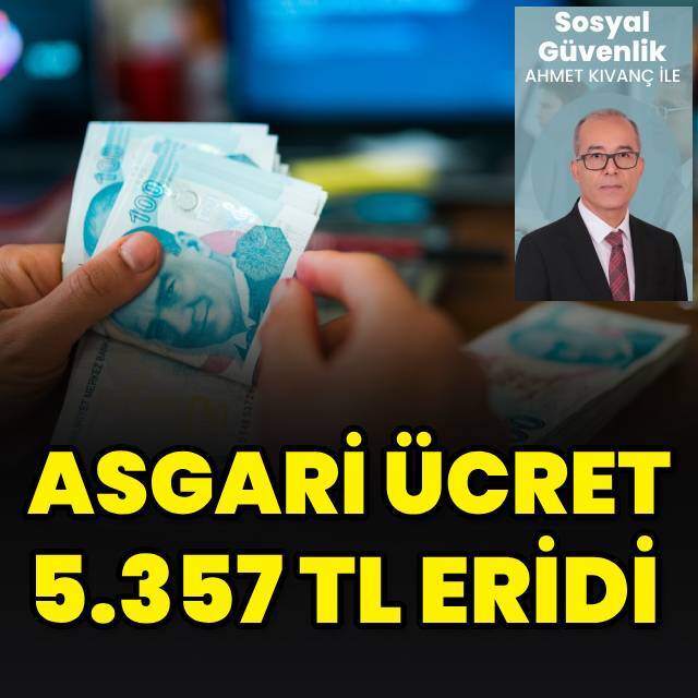 Asgari ücret 5.357 TL eridi