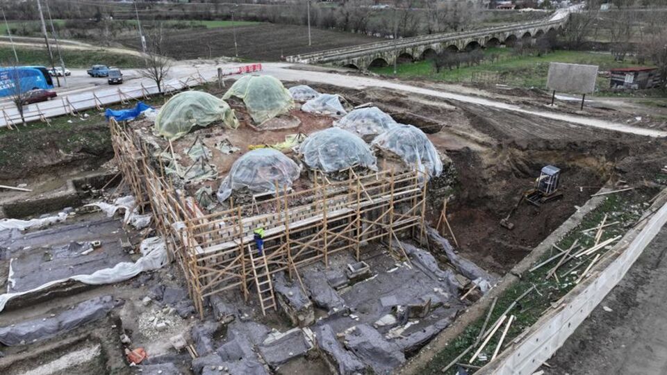 15. yüzyıl eseri Gazi Mihal Hamamı'nda restorasyon