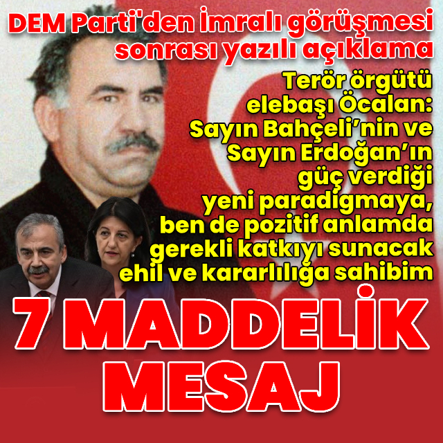 DEM Parti'den İmralı açıklaması