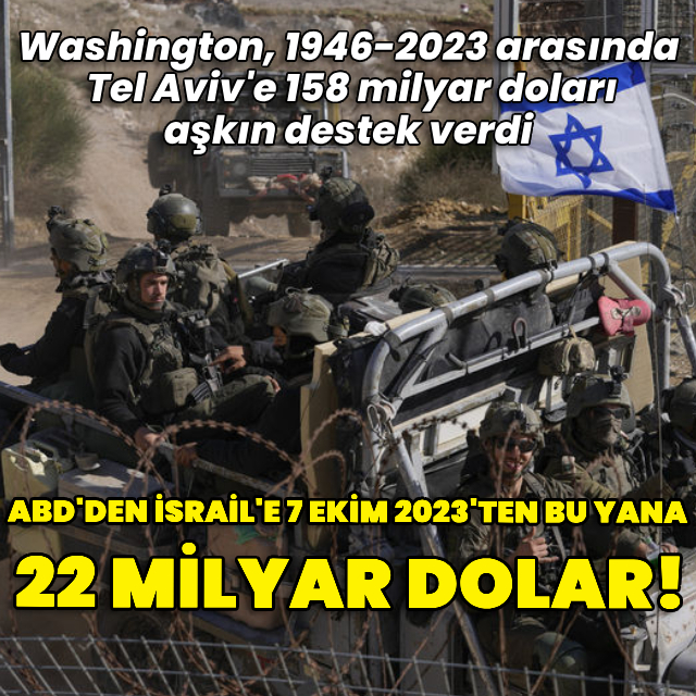 ABD İsrail için 22 milyar doları aşkın para harcadı