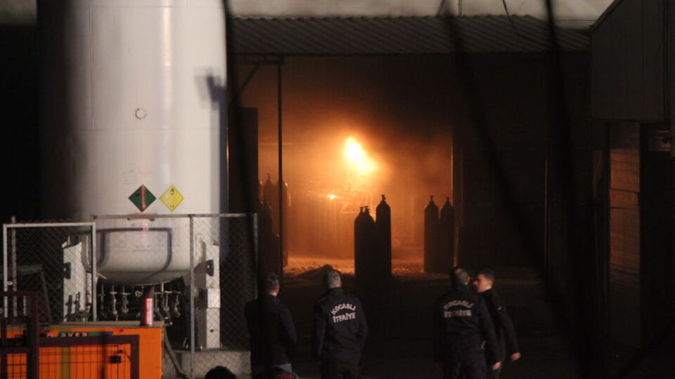 Gaz dolum tesisinde yangın