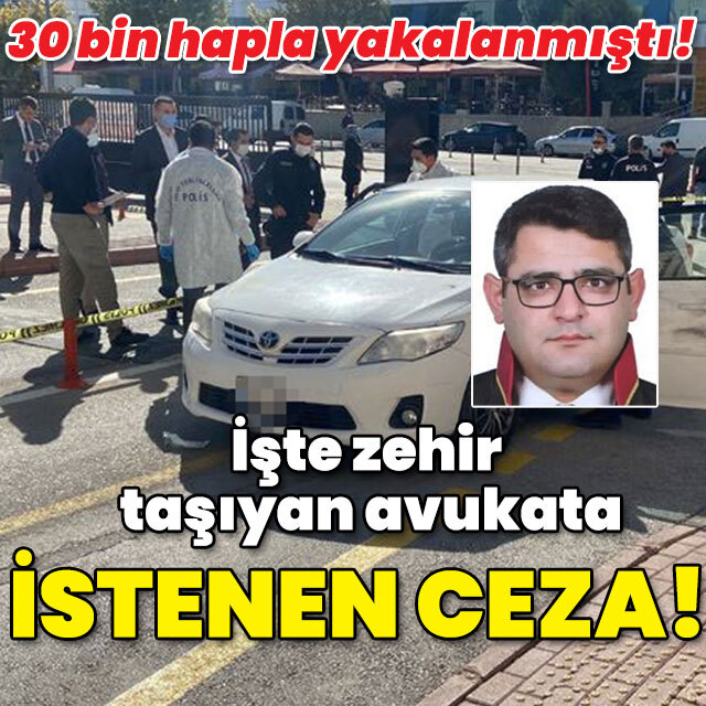 30 bin hapla yakalanmıştı! İşte zehir taşıyan avukata istenen ceza!