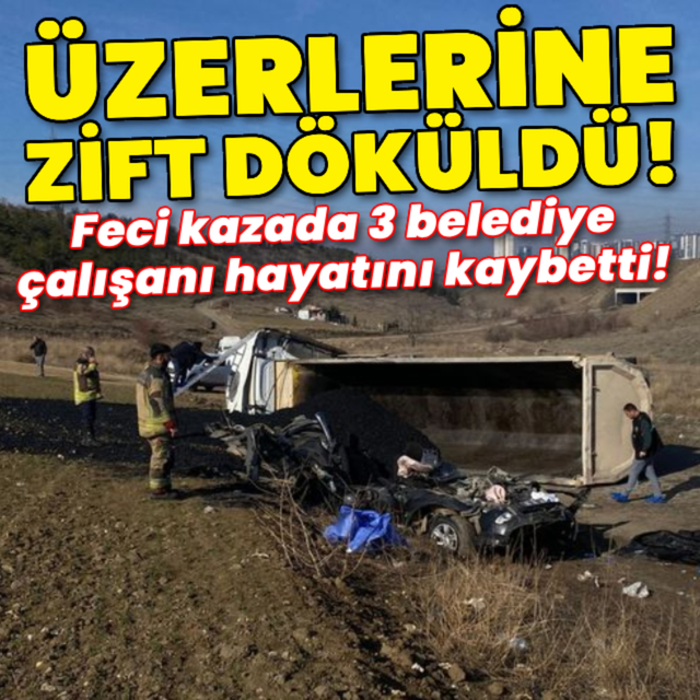 Üzerine zift dökülen araçtaki 3 kişi hayatını kaybetti!