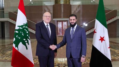 Ahmed Şara Lübnan Başbakanı ile görüştü