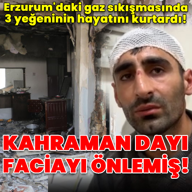 Kahraman dayı! 3 yeğenini kurtarmış