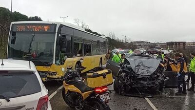 İETT otobüsüne çarptı: 1 ölü, 4 yaralı