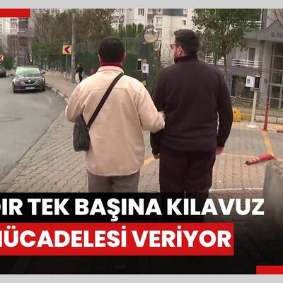 Görme engelli Serhat Esen, 3 yıldır tek başına kılavuz yol mücadelesi veriyor