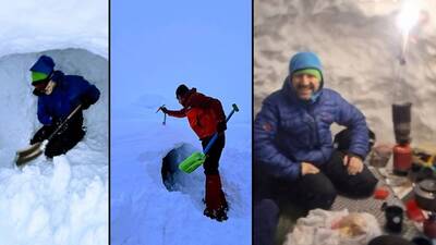 -13 derecede kar mağarası kampı