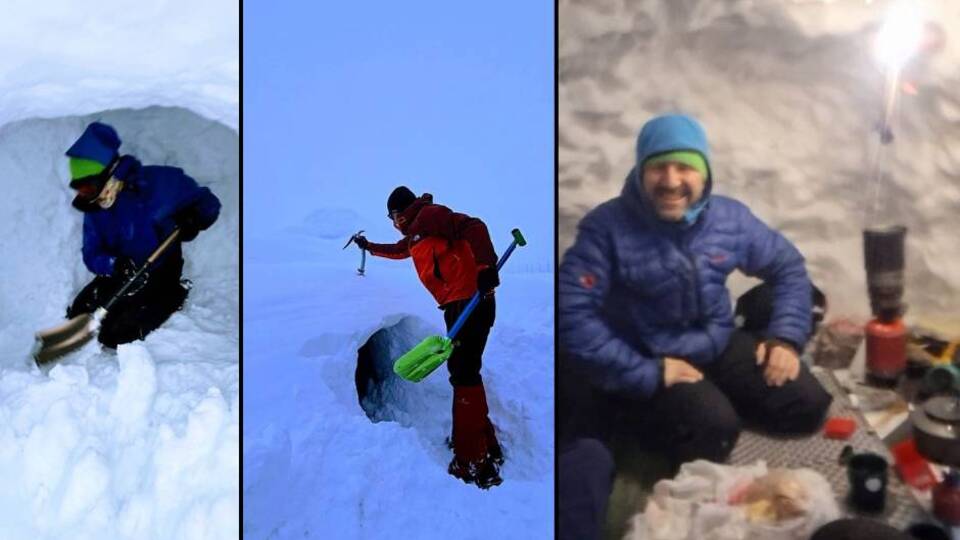 -13 derecede kar mağarası kampı