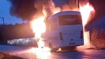 Öğrenci servisi alev topuna döndü!