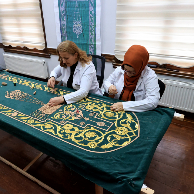 Selimiye'nin minber örtüsü restorasyon bitiminde takılacak