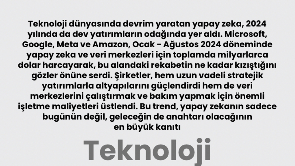Teknoloji devlerinden rekor AI ve veri merkezi yatırımları