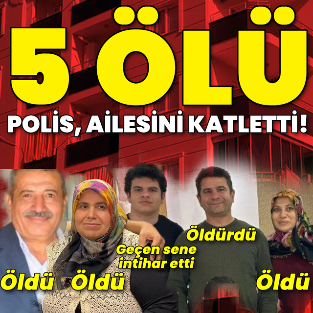 Polis memuru eşinin ailesini katletti: 5 ölü!