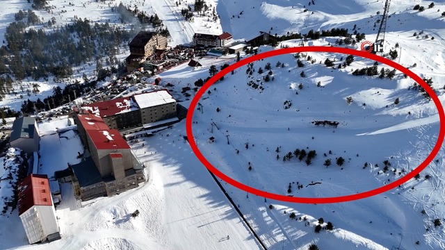 Kartalkaya'da pes dedirten görüntü