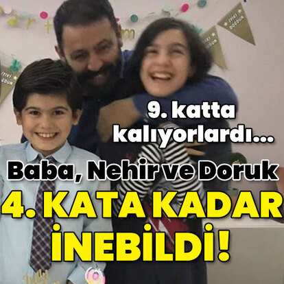  9. katta kalıyorlardı... Baba ve 2 çocuğu 4. kata kadar gelebildi!