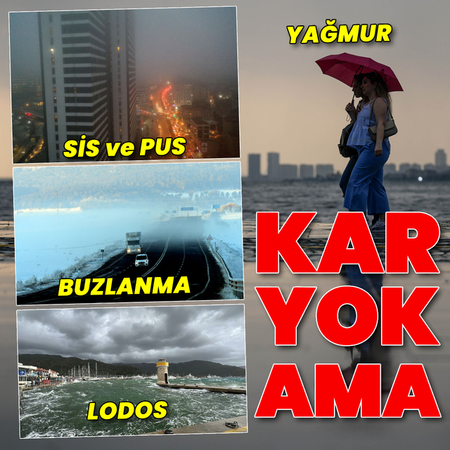 Yağmur, lodos, sis, buzlanma...