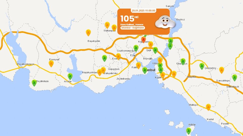 İstanbul'un hava kirliliği haritası! En büyük neden trafik!