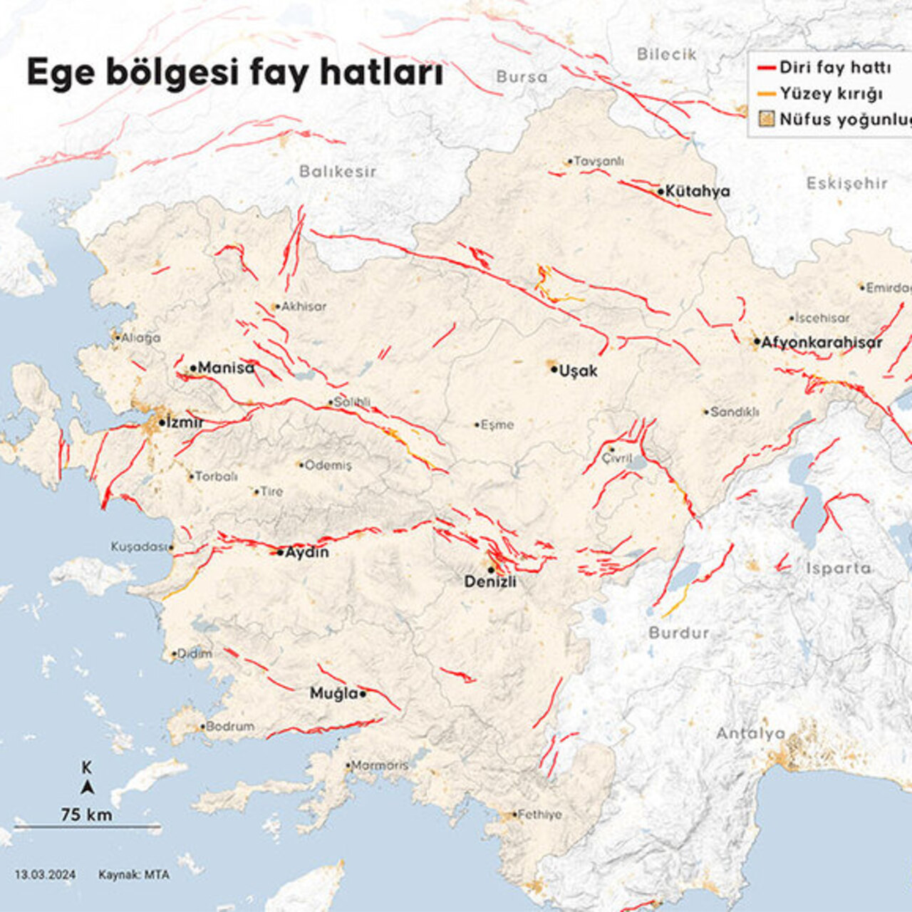 Güncel MTA diri fay hattı risk haritası