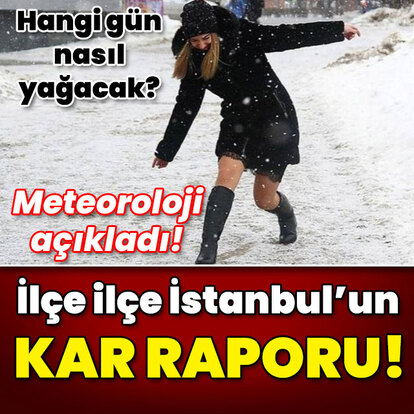 Meteoroloji açıkladı! İstanbul'un ilçe ilçe kar raporu!