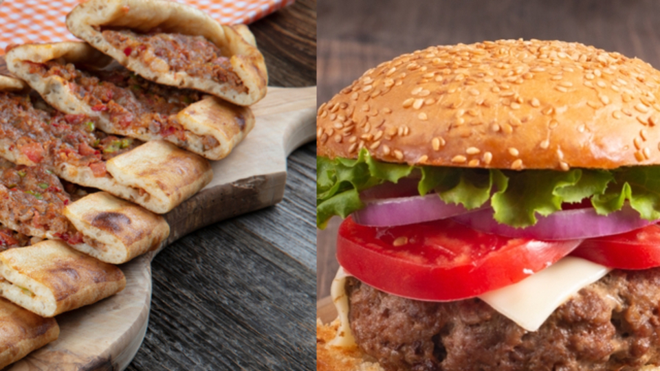 Hamburger köftesinde kalp pidede kanatlı eti