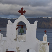 Santorini'de hayat durdu