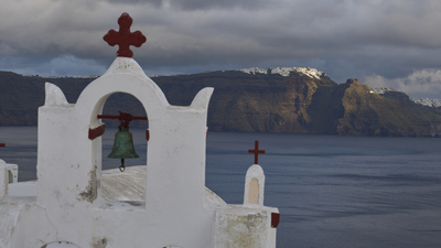 Santorini'de hayat durdu