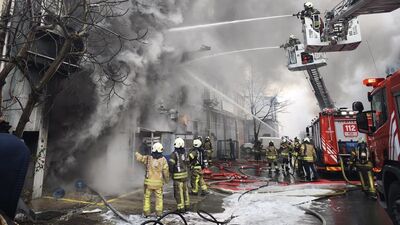 Kauçuk atölyesinde yangın!