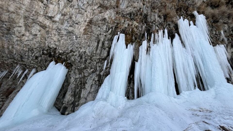 Murat Kanyonu'nda buz sarkıtları