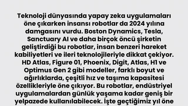 En gelişmiş insansı robotlar