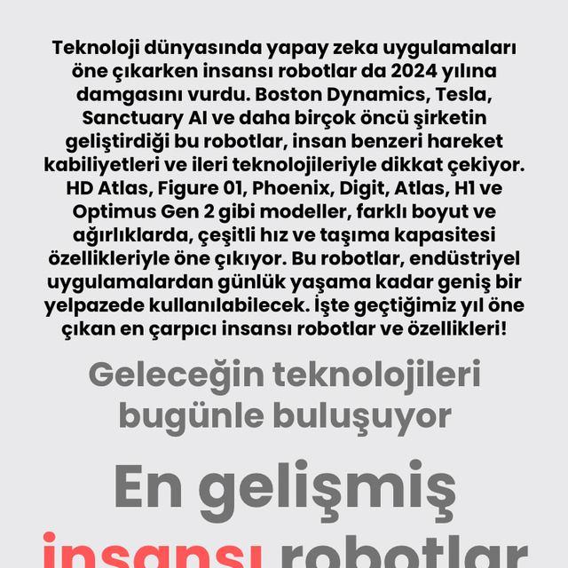 En gelişmiş insansı robotlar