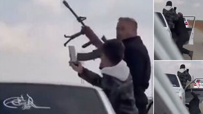 Düğün konvoyunda havaya ateş açarken düştü!