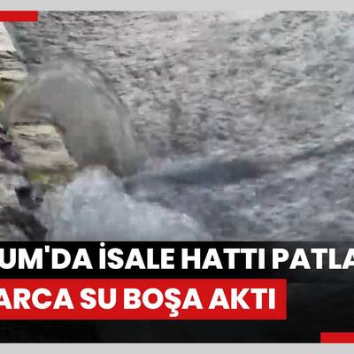 Bodrum'da isale hattı patladı, tonlarca su boşa aktı