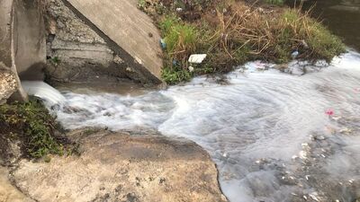 Atıkların karıştığı derede kirlilik