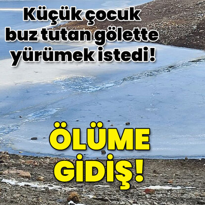 Küçük çocuğun buz tutan gölette ölüm yürüyüşü!