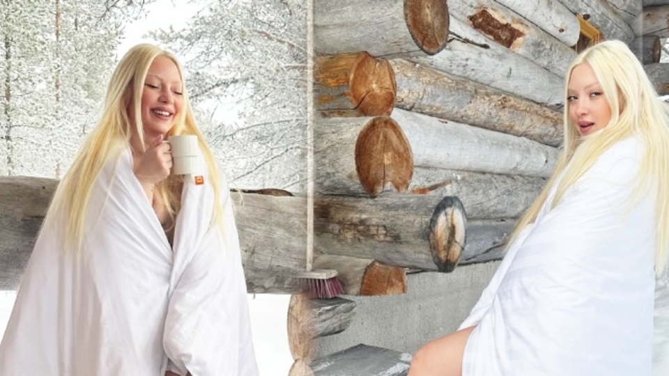 Yorganla verdiği pozlarla dikkat çekti