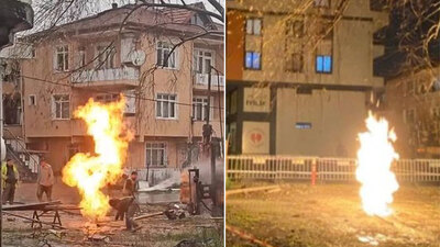 Yangın battaniyesiyle söndürüldü