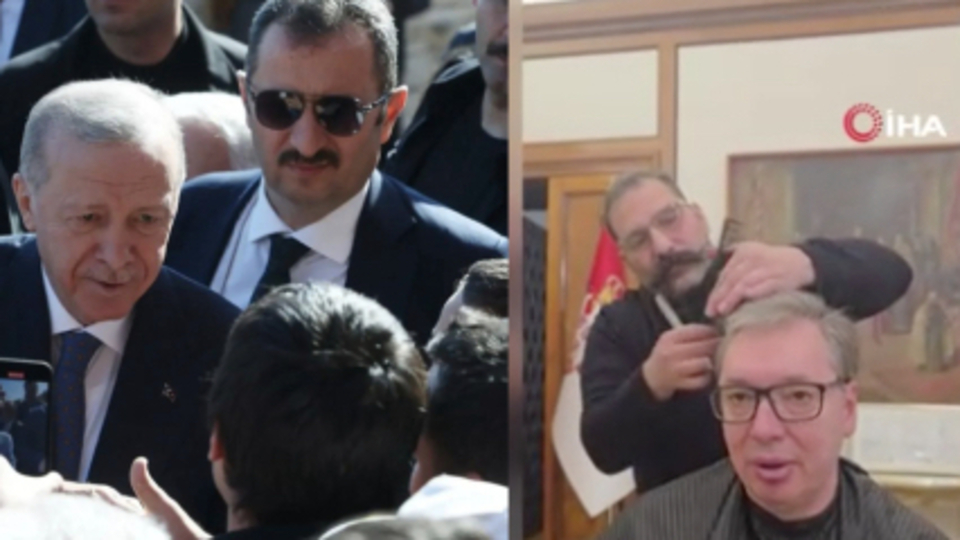 Vucic berberini Cumhurbaşkanı Erdoğan'ın korumasına benzetti