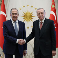 Cumhurbaşkanı Erdoğan Lavrov ile bir arada